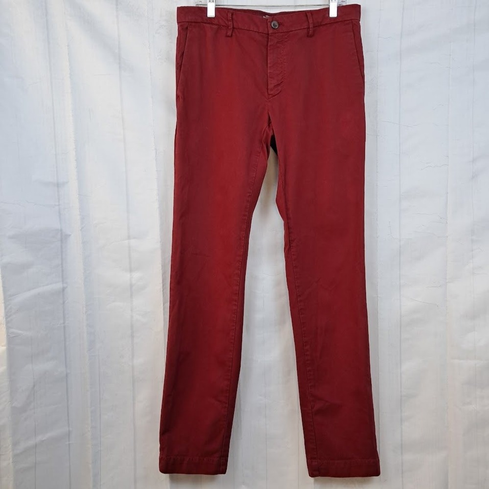 Mason's‎ Ems Burgundy Red Chino Pants Mens EU Size 48 33x34 Slim Fit Cotton
